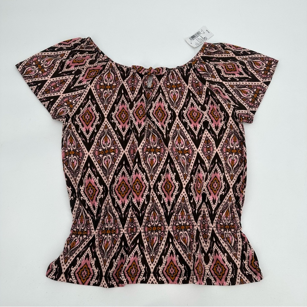 3/$15 Childrens Place Top Peplum Short Slv Tee Girls L 10/12 Kids Multicolor NWT
